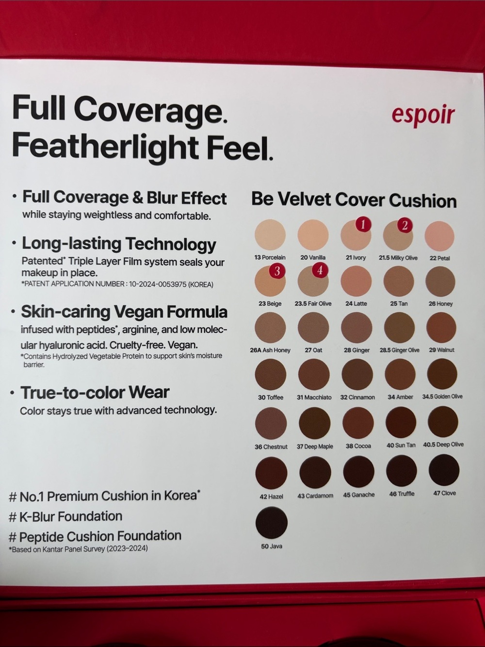 Espoir Be Velvet Cover Cushion - 21 ivory - Picture 5 of 5